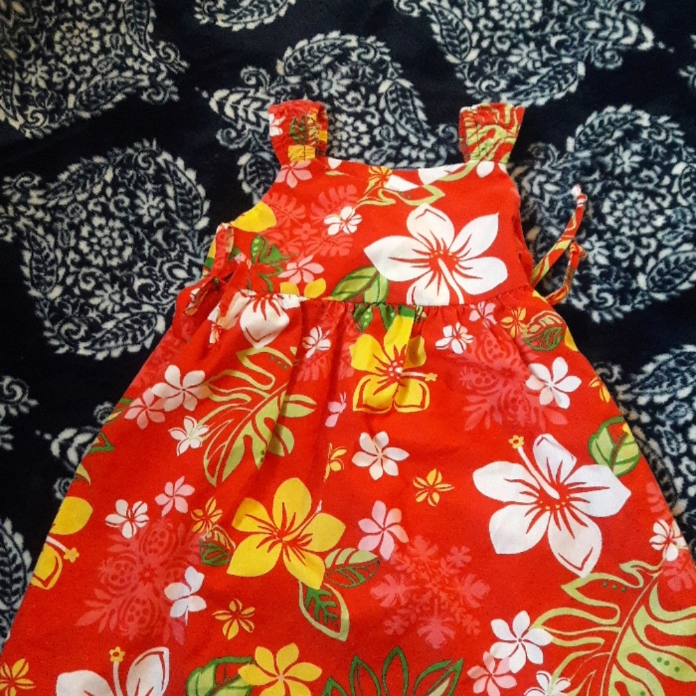 Bright Aloha dress for toddler